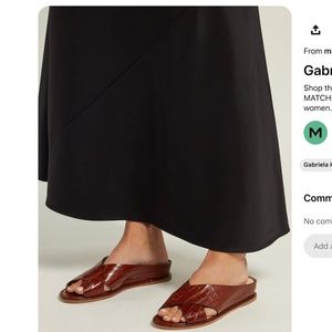 Gabriela Hearst Ellington crocodile-embossed brown leather slide sandals size 38